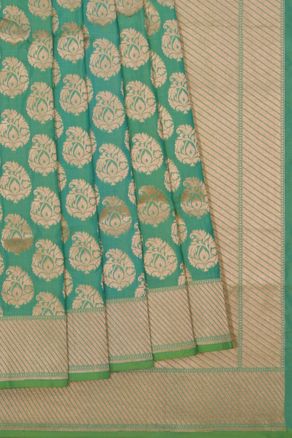 Image of Banarasi Katan Silk Sea Green Saree